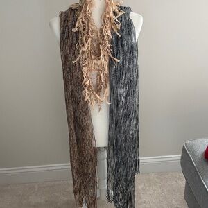 Three separate sparkle scarfs I. Shimmery gold or silver